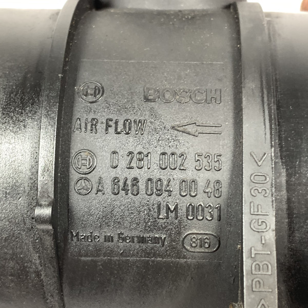 Расходомер воздуха, росходомер ДМРВ на Mercedes C - W203 - W204 E - W211 2.2 2 2.7 3.2 0281002535 A6460940048