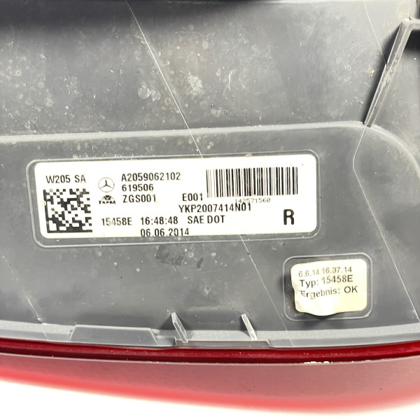 Фонарь - стоп правый на Mercedes C-class W205 LED USA A2059062102