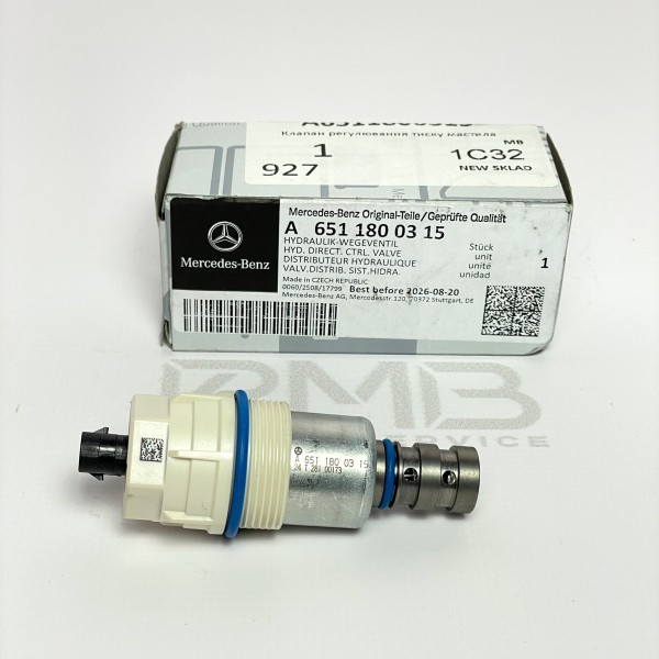 A6511800315 Oil pressure control valve 2.2 OM651 for Mercedes Sprinter W906 / W907 / Vito W639, W447