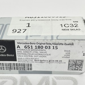 A6511800315 Oil pressure control valve 2.2 OM651 for Mercedes Sprinter W906 / W907 / Vito W639, W447