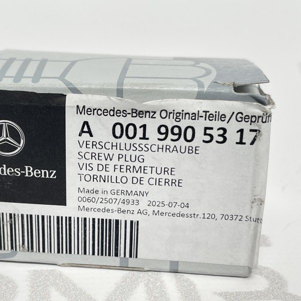 A0019905317 Заглушка клапана давления масла 2.2 OM651 на Mercedes Sprinter W 906 / W 907 / Vito W639 W447 A0019905317 Заглушка клапана давления масла 2.2 OM651 на Mercedes Sprinter W 906 / W 907 / Vito W639 W447