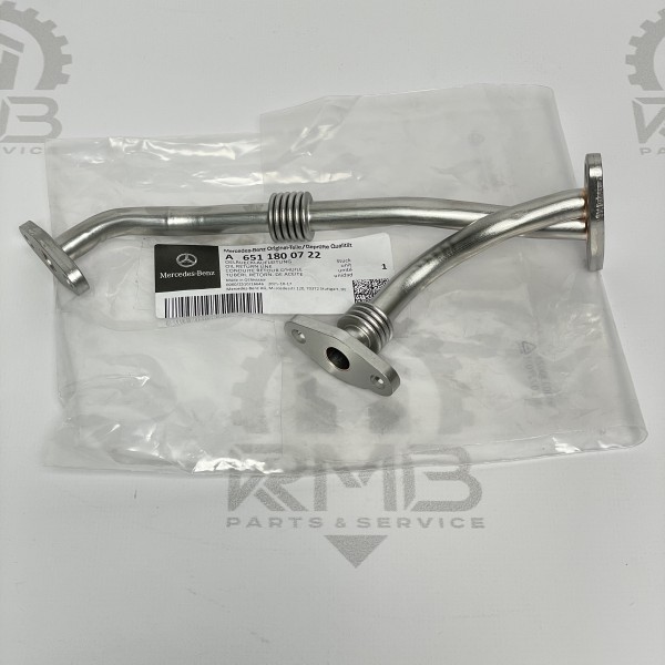 A6511800722 Трубка слива масла из турбины 2.2 CDI OM651 на Mercedes Sprinter W 906 / W 907