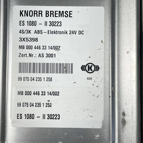 0004463314 002 Блок управления ABS Knorr-Bremse ES 1080 4S 3K 24V на Mercedes Atego Axor Actros 0004463314 002 Блок управления ABS Knorr-Bremse ES 1080 4S 3K 24V на Mercedes Atego Axor Actros