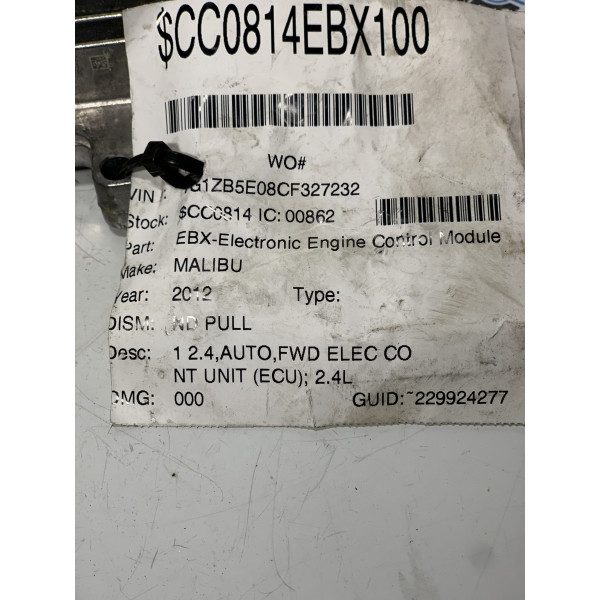 Блок управления двигателя на Chevrolet Malibu 2.4L  E37  12638026