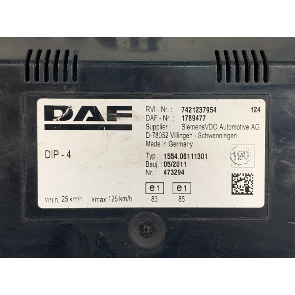 Панель / Щиток приладів DAF CF / LF / XF Euro 4/5 DAF-Nr 1789477 RVI-Nr 7421237954